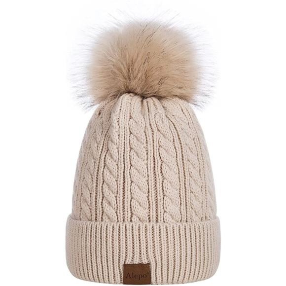 Alepo Womens Winter Beanie Hat, Warm Fleece Lined Knitted Soft Ski Cuff Cap with main image 7